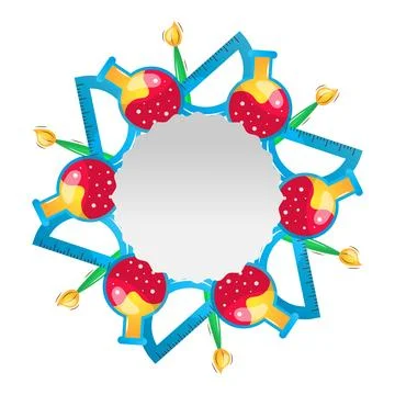 Back to school vector cartoon frame Stock Illustration