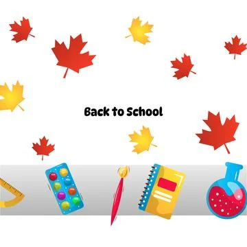 Back to school vector cartoon frame Stock Illustration