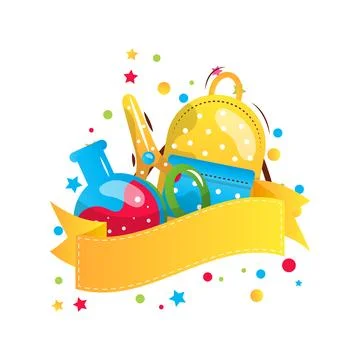 Back to school vector cartoon illustration on the white background. Stock Illustration
