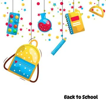Back to school vector cartoon illustration on the white background Stock Illustration