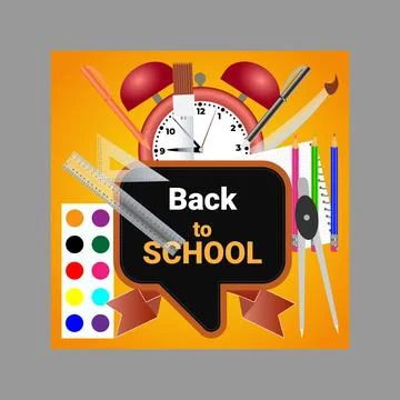Back to school vector design and pen educational elements. Stock Illustration