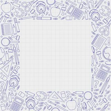 Back to school vector drawing. Internet education online. Background イラスト素材