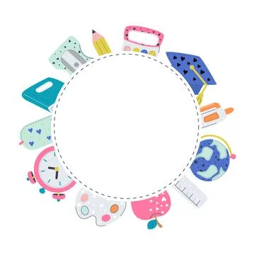 Back to school vector frame Stock Illustration