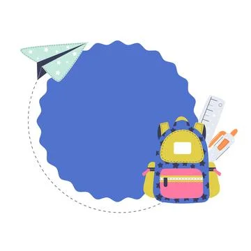 Back to school vector frame Stock Illustration