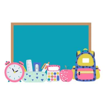 Back to school vector frame Stock Illustration