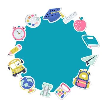 Back to school vector frame Stock Illustration