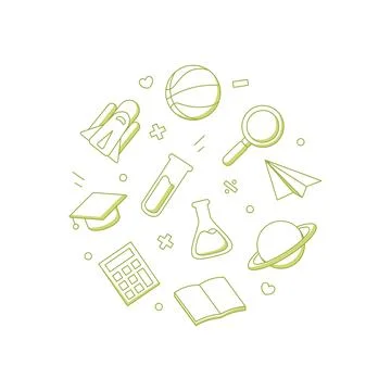 Back to school Vector illustration. Drawing design concept. Illustrazione stock