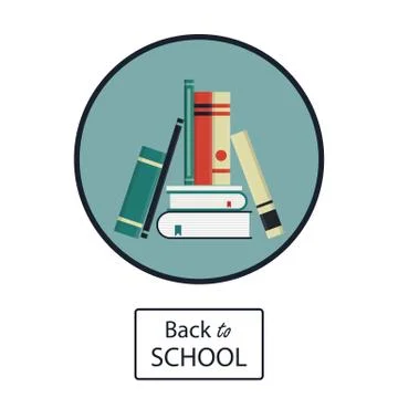 Back to school vector illustration in flat design. Stock Illustration
