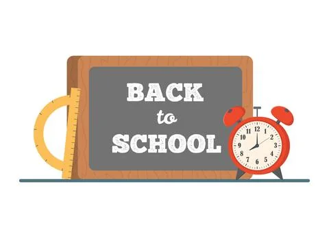 Back to school vector illustration with gray chalkboard and chalk text Stock Illustration