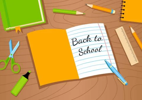 Back to school vector illustration. Illustrazione stock