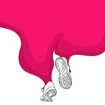 Back to school. Vector illustration of running sneaker shoe in line art des.. Stock Illustration