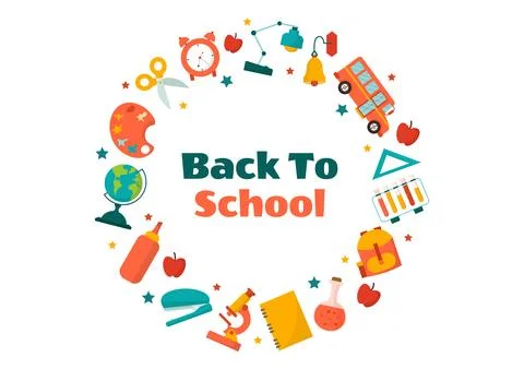 Back to School Vector Illustration with Schools Elements and Learning Equip.. Stock Illustration