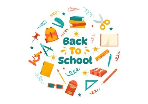 Back to School Vector Illustration with Schools Elements and Learning Equip.. Stock Illustration