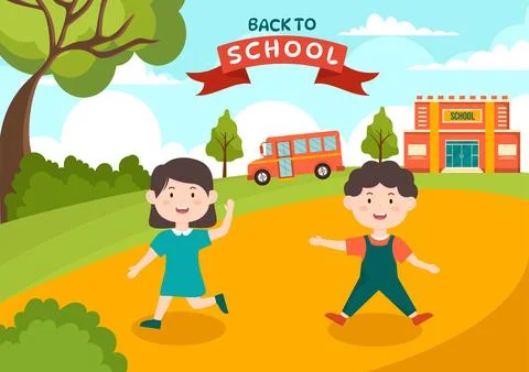 Back to School Vector Illustration with Schools Elements and Learning Equip.. Stock Illustration