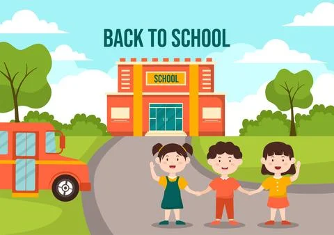 Back to School Vector Illustration with Schools Elements and Learning Equip.. Stock Illustration