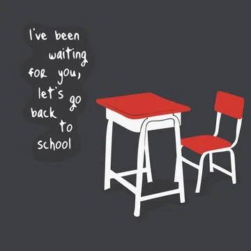 Back to school. vector illustration of student bench in flat design for bac.. Stock Illustration