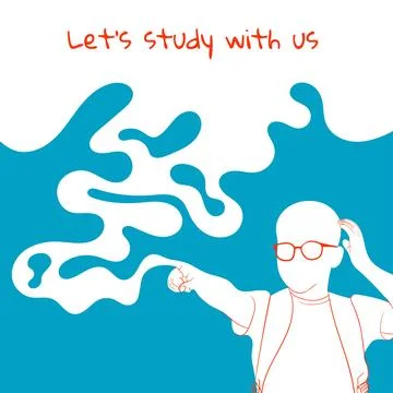 Back to school. vector illustration of the student points a finger forward .. Stock Illustration