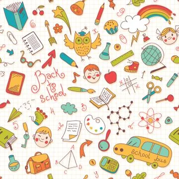 Back to school. Vector seamless pattern. Stock Illustration