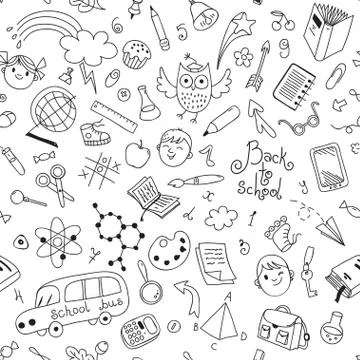 Back to school. Vector seamless pattern. Stock Illustration