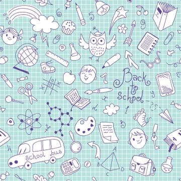 Back to school. Vector seamless pattern. Stock Illustration