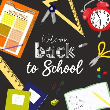 Back to school vector set of elements. Big educational clipart collection. 스톡 일러스트