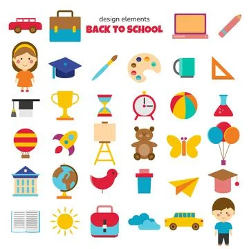Back to school vector set. isolated design elements. イラスト素材