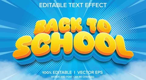 Back to school vector text effect with modern style design Stock Illustration
