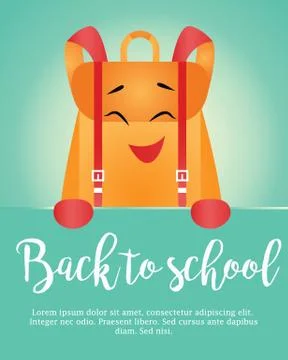 Back to school vertical background with smiling back Stock Illustration