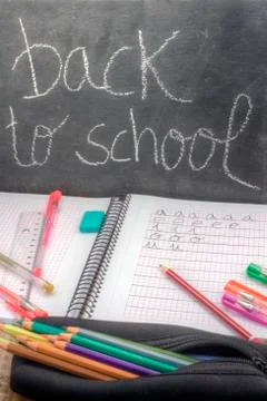 Back to school vertical notebook Stock Illustration