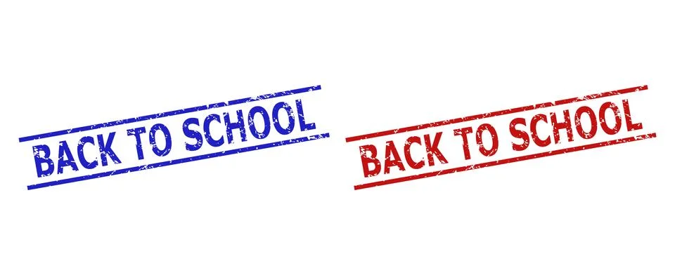 BACK TO SCHOOL Watermarks with Rubber Texture and Parallel Lines Illustrazione stock