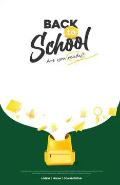 Back to school web banner background layout decorate with school supplies Stock Illustration