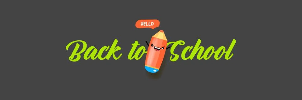 Back to school website banner vector illustration. Back to school Cute kawaii Stock Illustration