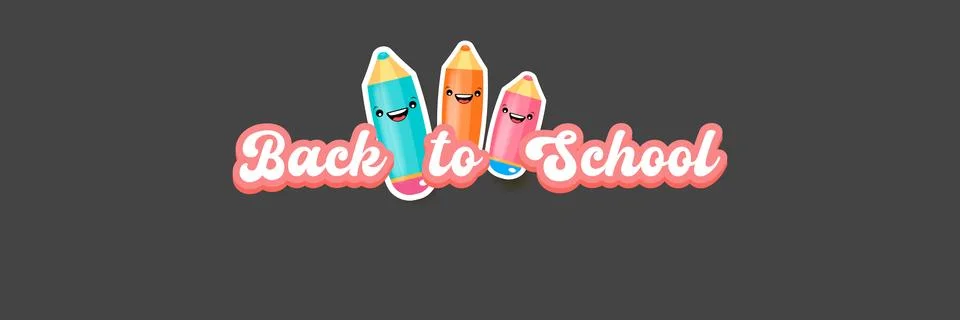 Back to school website banner vector illustration. Back to school Cute kawaii Stock Illustration