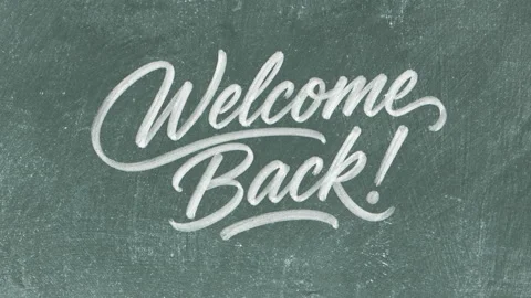 Back To School: Welcome Back Chalkboard Lettering Animation Stock Footage 347529741