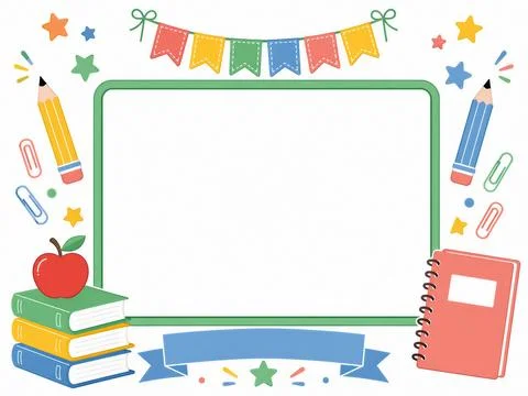 Back to School Welcome Board Illustration for Classroom Decor イラスト素材