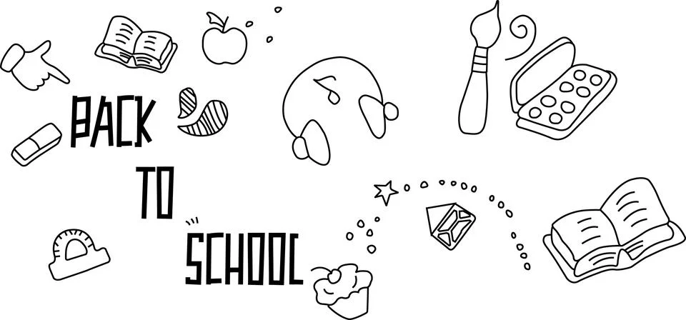 Back to school on a white background Stock Illustration