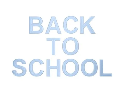 Back to school on white background. Isolated 3D illustration Stock Illustration
