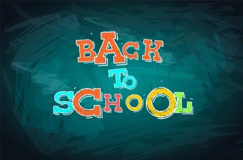 Back to school words drawn with chalk Illustrazione stock