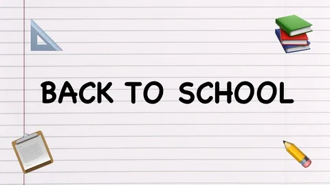 Back to school writing on note paper Vidéo 114880544