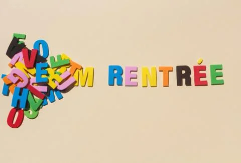 Back to school written with colored letters Stock Photos