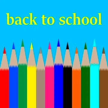 Back to school,card with multi-colored pencils Stock Illustration