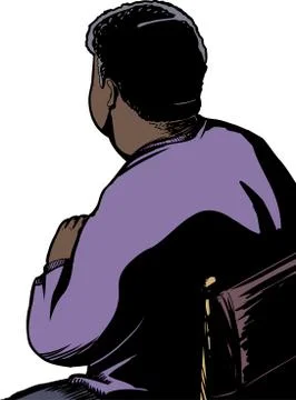 Back of Seated Man Stock Illustration