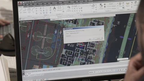 Back shot of an architect designer working on autocad sketch Stock Footage 99991735