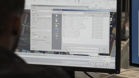Back shot of an architect designer working on autocad sketch Stock Footage 99992192
