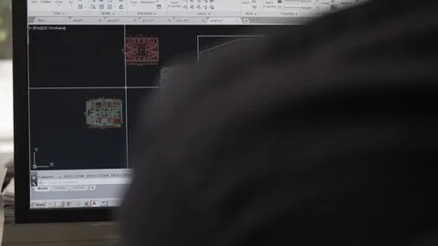 Back shot of an architect designer working on autocad sketch Stock Footage 99992985