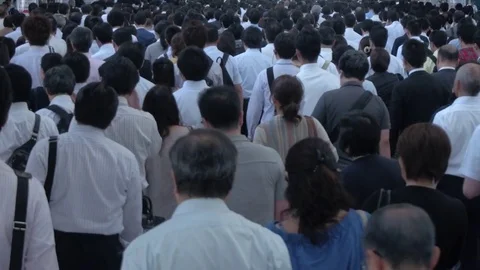 Back shot of crowd of businessmen Stock Footage 76921213