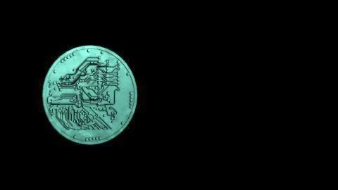 The back side of the bitcoin on a black background. Stock Illustration