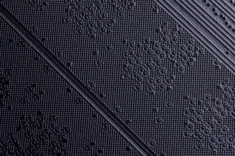 Back side of black ram modules abstract black surface background Stock Photos
