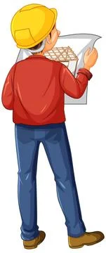 Back side of a construction worker Stock Illustration