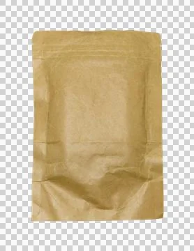 Back side ,craft paper pouch bag with clear display window and ziplock on t.. Foto stock